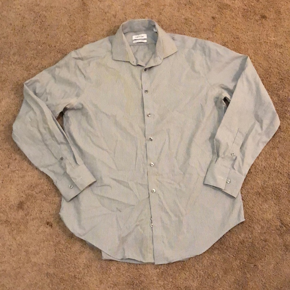 Gray Calvin Klein Button Down